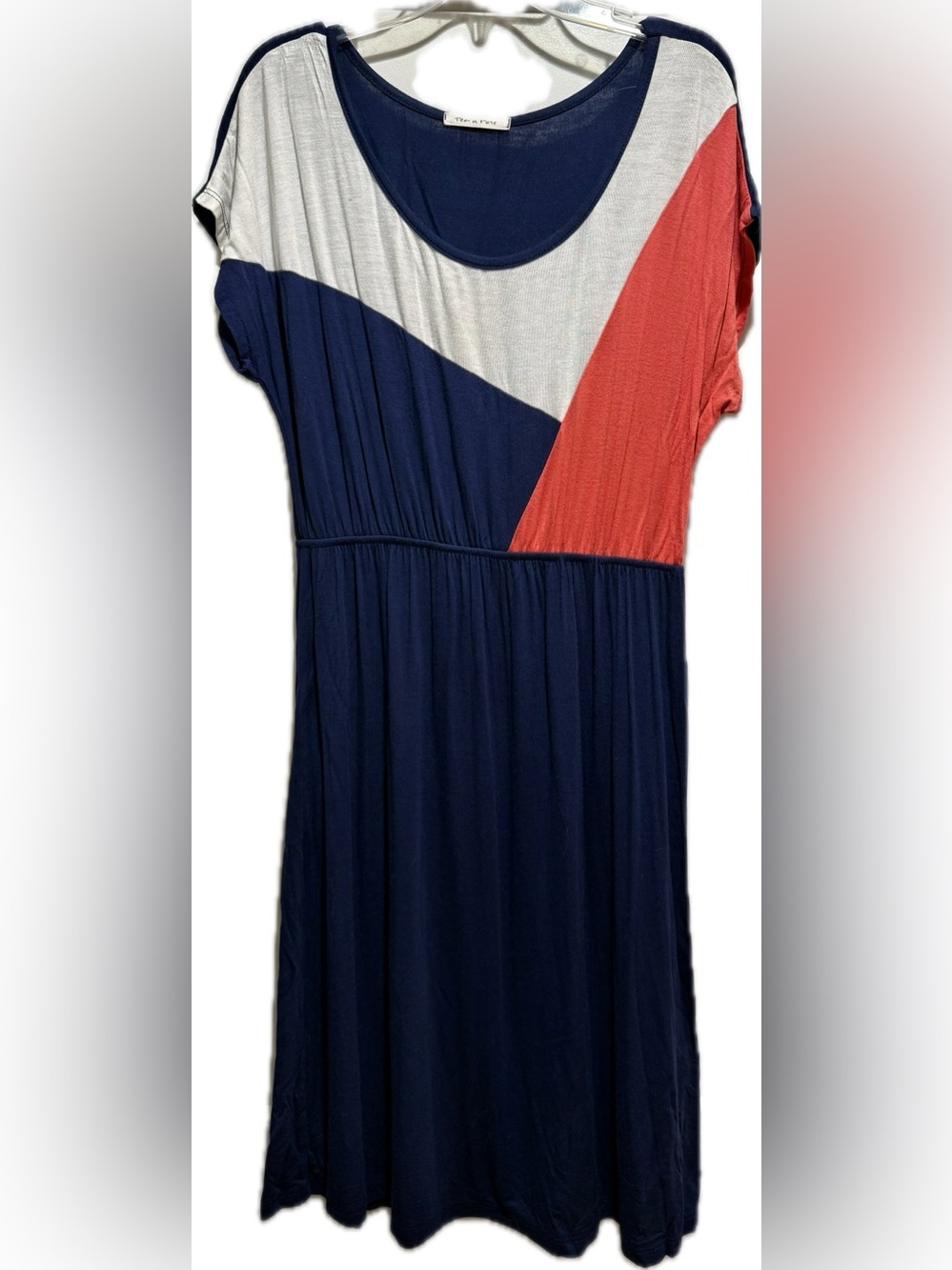 Tea & Rose navy graphic summer sun dress cover up S
